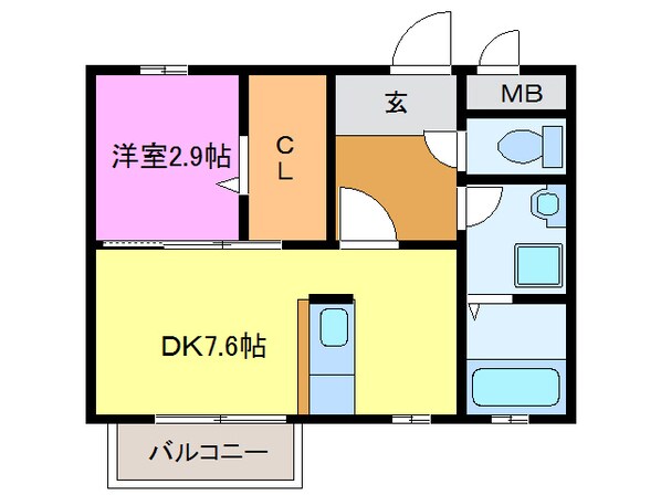 クレール三日市の物件間取画像